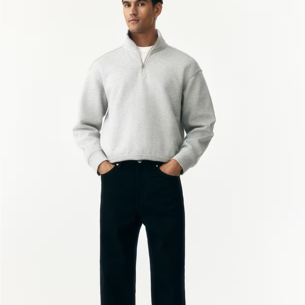 Gray Quarter-Zip Pullover NWT - image 1